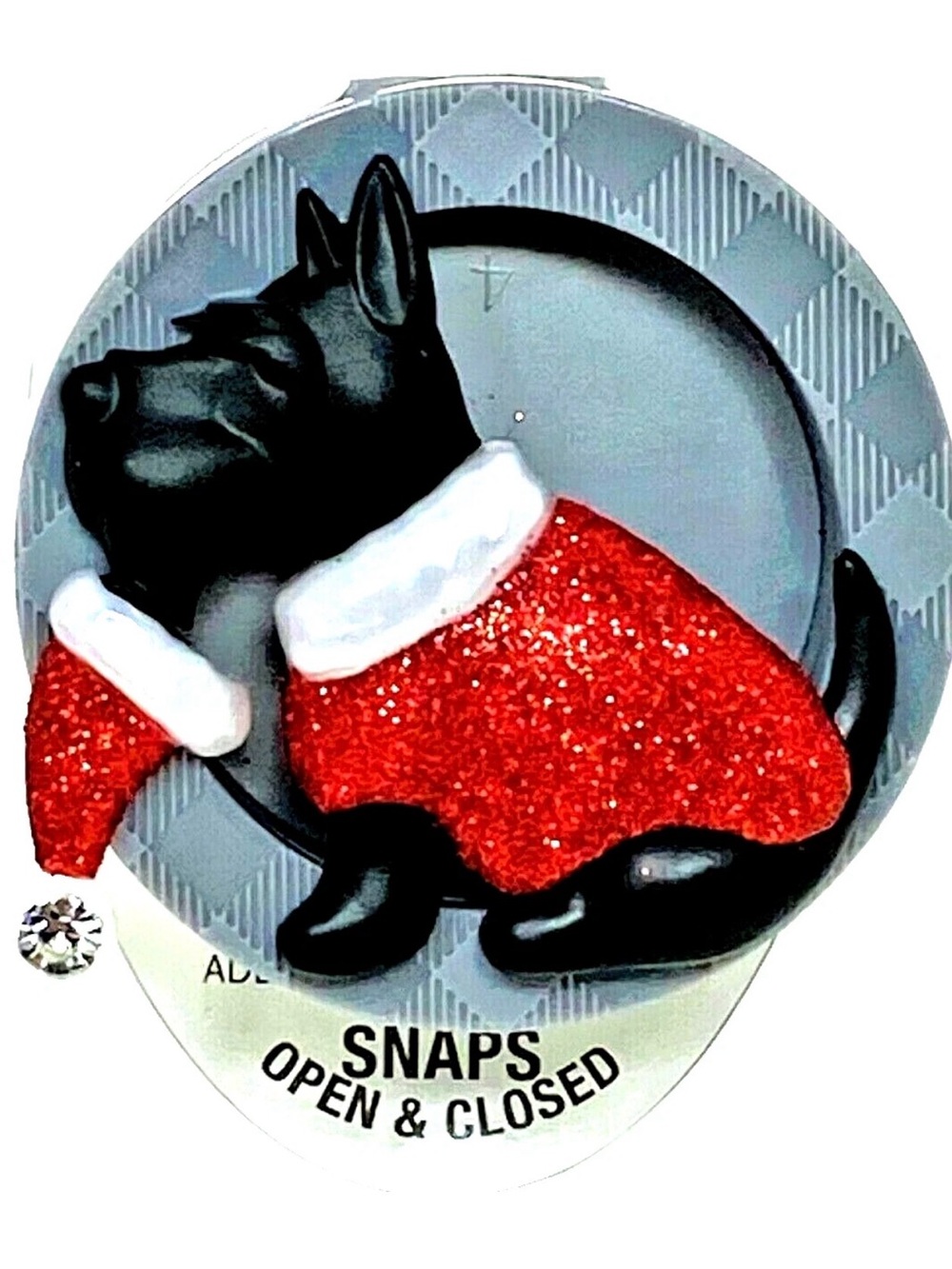 Bath & Body Works Scottish Terrier Dog Santa Hat Car Scentportable Visor Clip NW